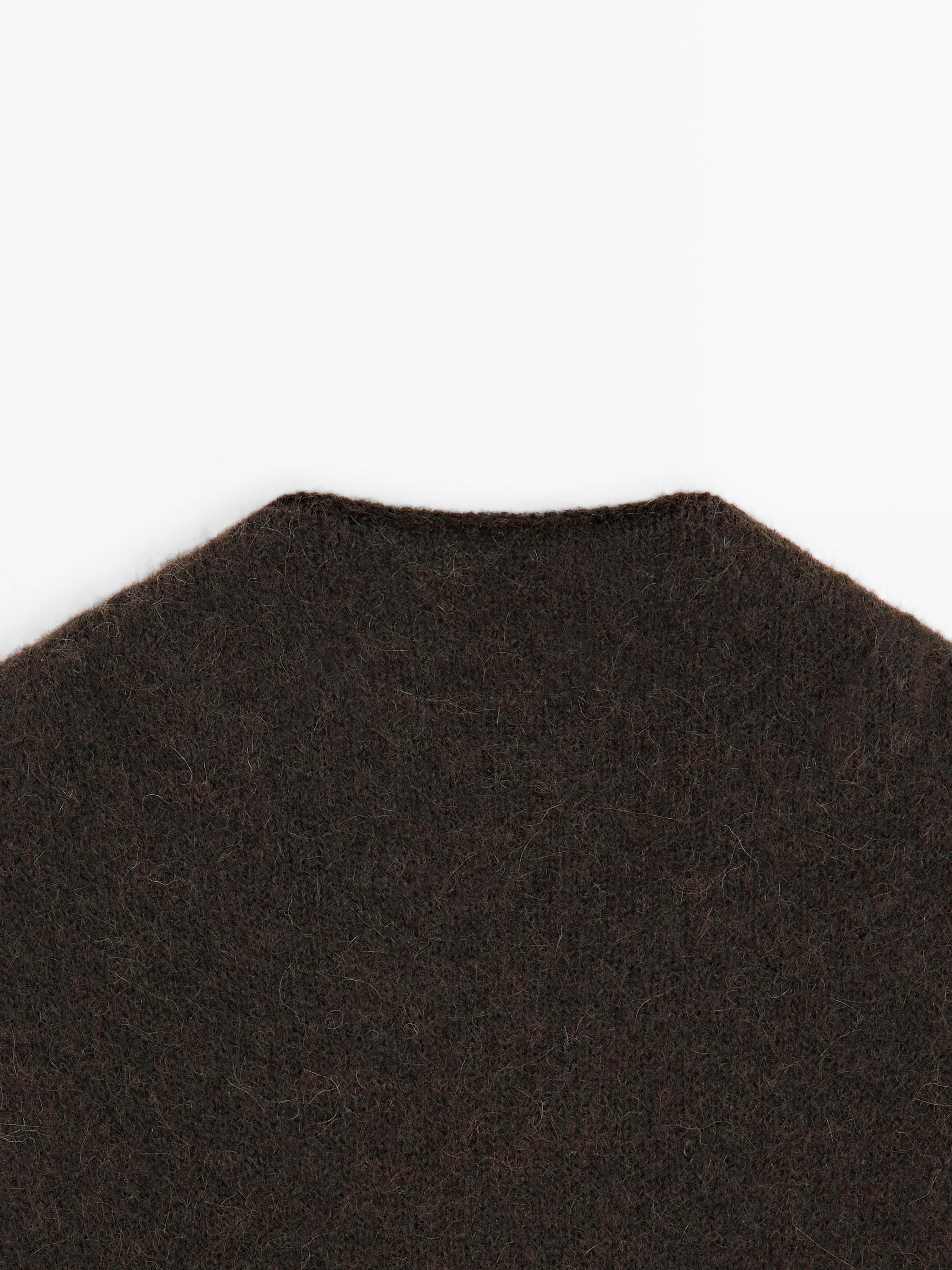 Hooded alpaca blend bib